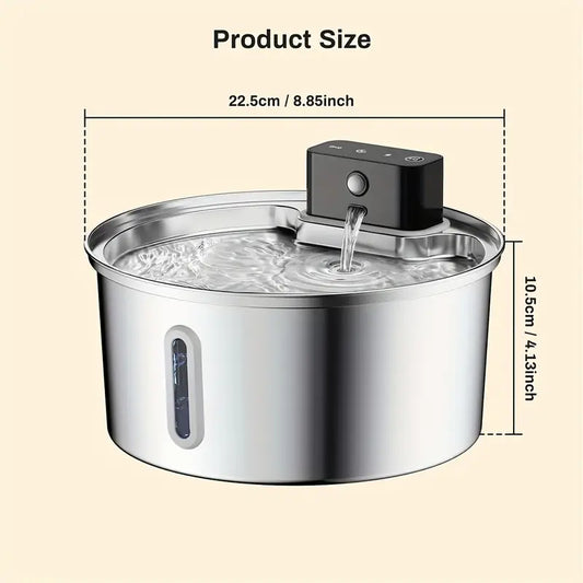 Whiskerful Treasures Stainless Steel Water Fountain